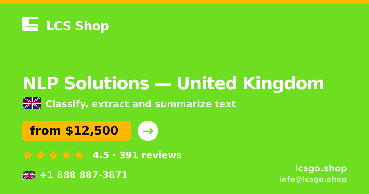 NLP Solutions in Liverpool — from $12,000, rated 4.7/5 by 1106 clients. LCS Shop.