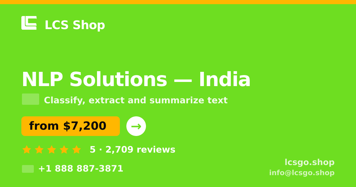 NLP Solutions in India — from $7,200, rated 5/5 by 2709 clients. LCS Shop.