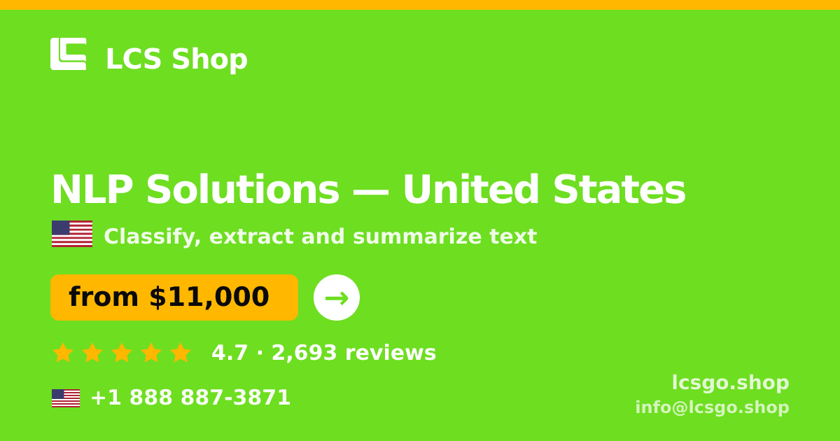 NLP Solutions in United States — from $11,000, rated 4.7/5 by 2693 clients. LCS Shop.