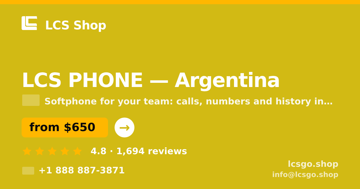 LCS PHONE in Argentina — from $650/mo, rated 4.8/5 by 1694 clients. LCS Shop.