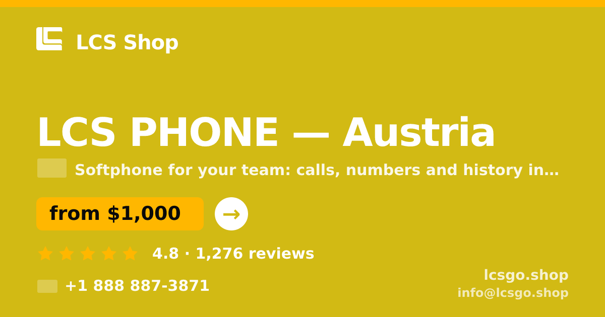 LCS PHONE in Linz — from $1,200/mo, rated 4.5/5 by 1496 clients. LCS Shop.
