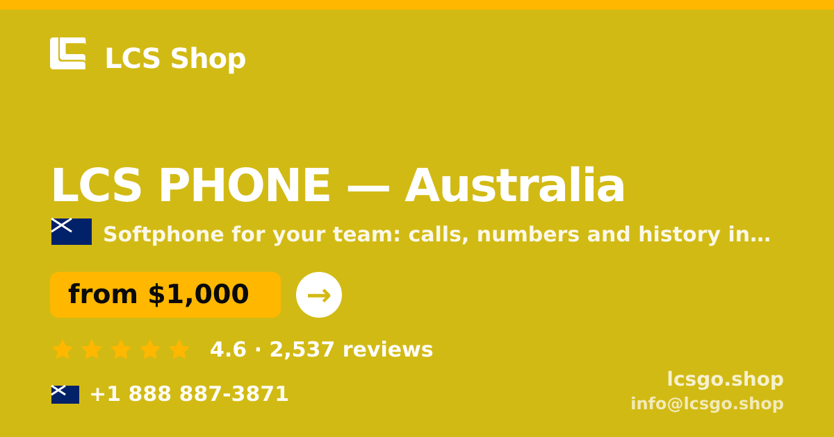 LCS PHONE in Australia — from $1,000/mo, rated 4.6/5 by 2537 clients. LCS Shop.