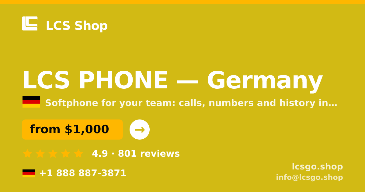 LCS PHONE in Cologne — from $1,100/mo, rated 5/5 by 1360 clients. LCS Shop.