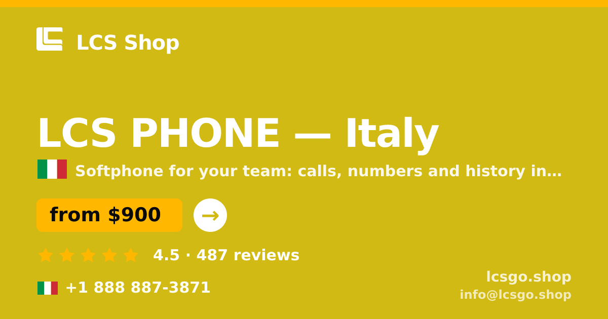 LCS PHONE in Milan — from $850/mo, rated 4.6/5 by 2387 clients. LCS Shop.