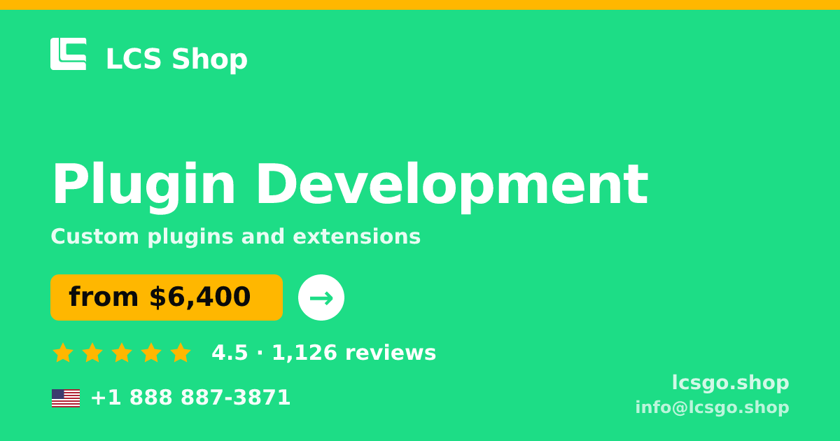Plugin Development in the USA — from $6,400, rated 4.5/5 by 1126 clients. LCS Shop.