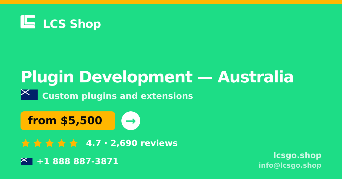 Plugin Development in Australia — from $5,500, rated 4.7/5 by 2690 clients. LCS Shop.