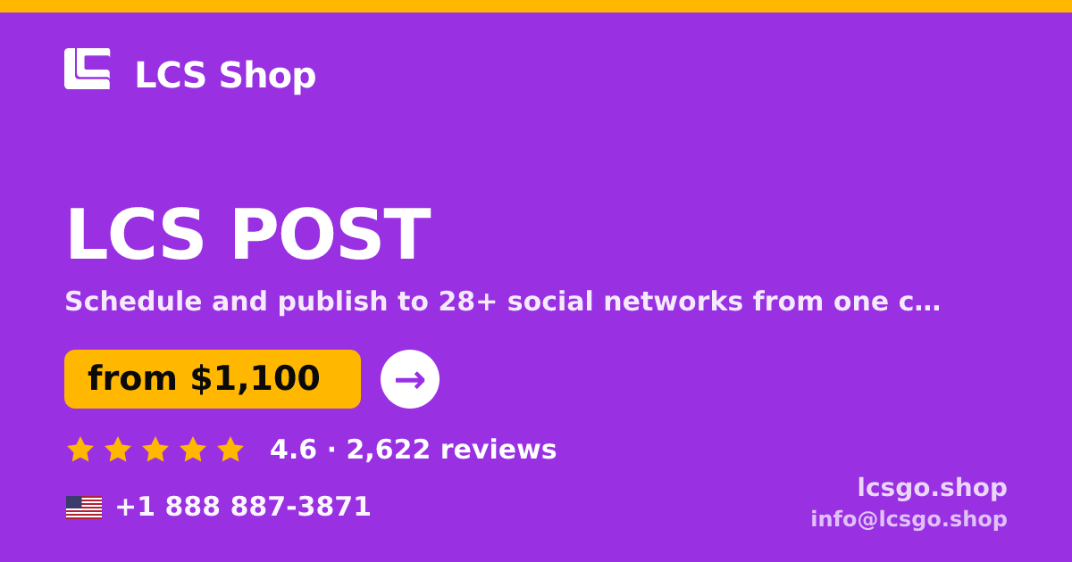LCS POST in the USA — from $1,100/mo, rated 4.6/5 by 2622 clients. LCS Shop.