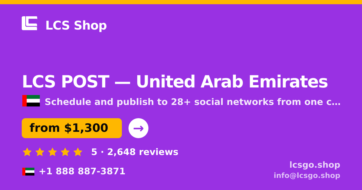 LCS POST in Abu Dhabi — from $1,500/mo, rated 4.7/5 by 1567 clients. LCS Shop.