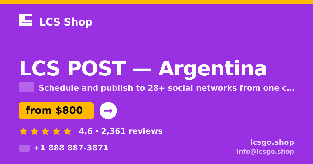 LCS POST in Buenos Aires — from $600/mo, rated 4.8/5 by 464 clients. LCS Shop.