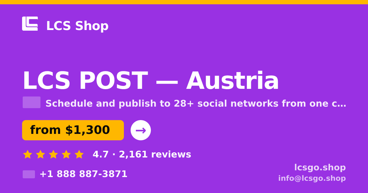 LCS POST in Vienna — from $1,700/mo, rated 4.9/5 by 3025 clients. LCS Shop.