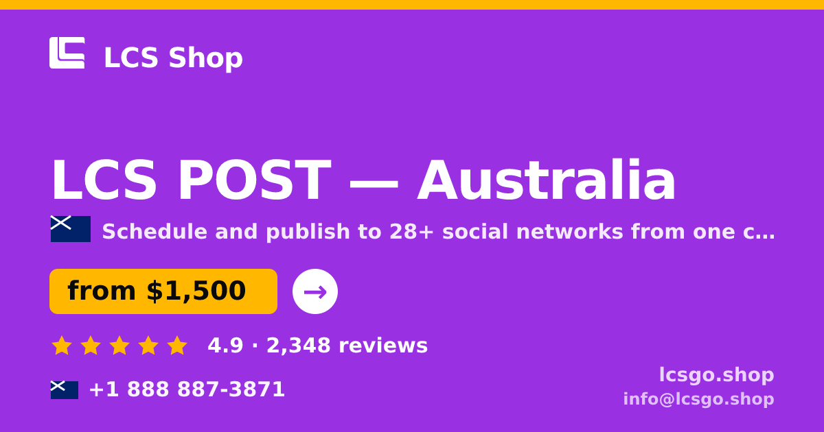 LCS POST in Australia — from $1,500/mo, rated 4.9/5 by 2348 clients. LCS Shop.