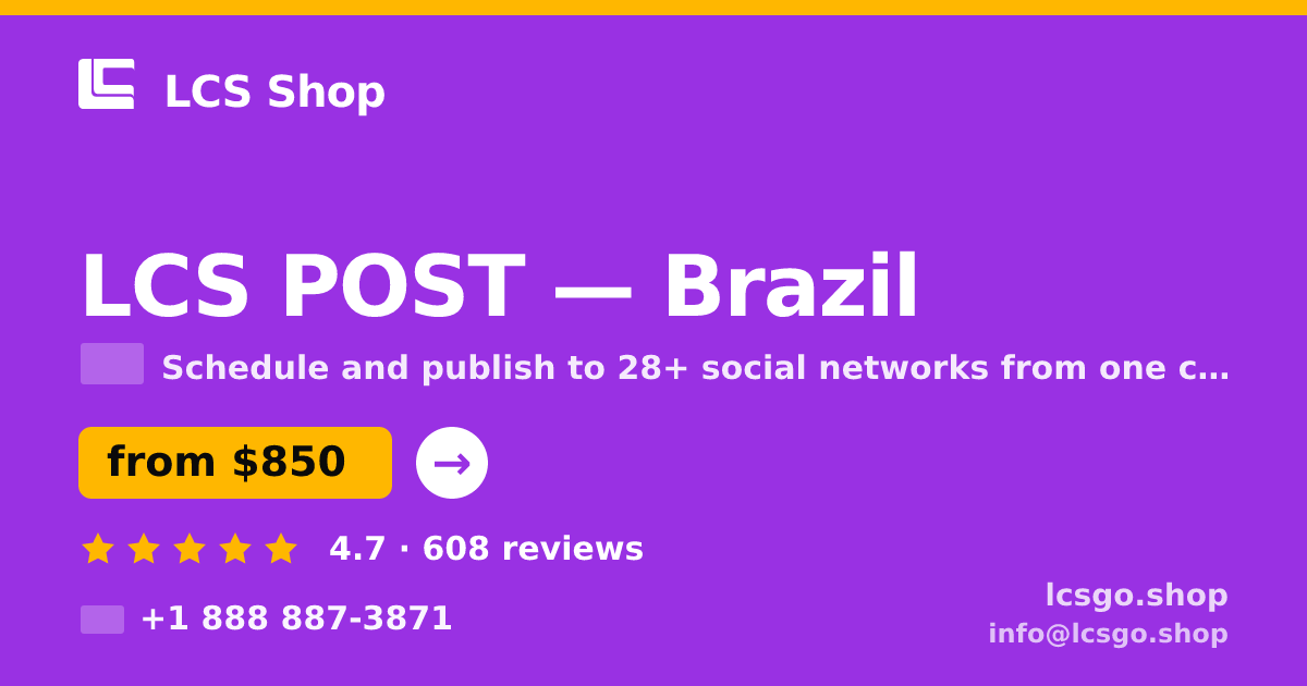 LCS POST in Brazil — from $850/mo, rated 4.7/5 by 608 clients. LCS Shop.