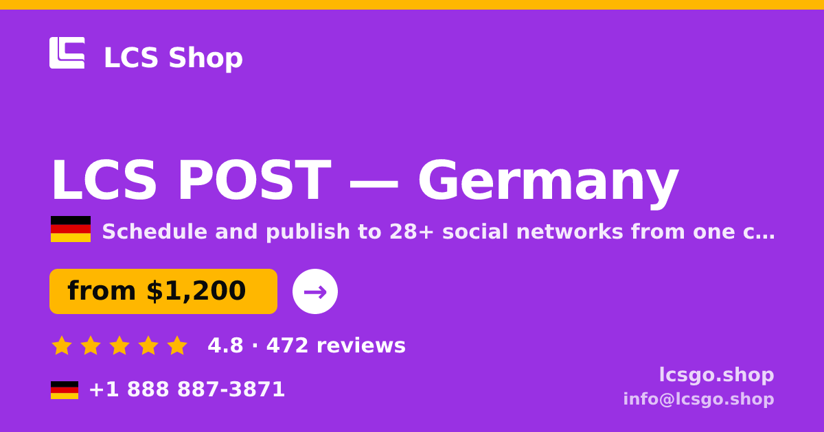 LCS POST in Germany — from $1,200/mo, rated 4.8/5 by 2945 clients. LCS Shop.