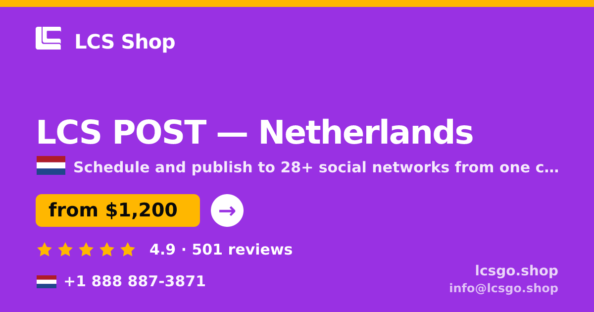 LCS POST in The Hague — from $1,300/mo, rated 4.8/5 by 2148 clients. LCS Shop.