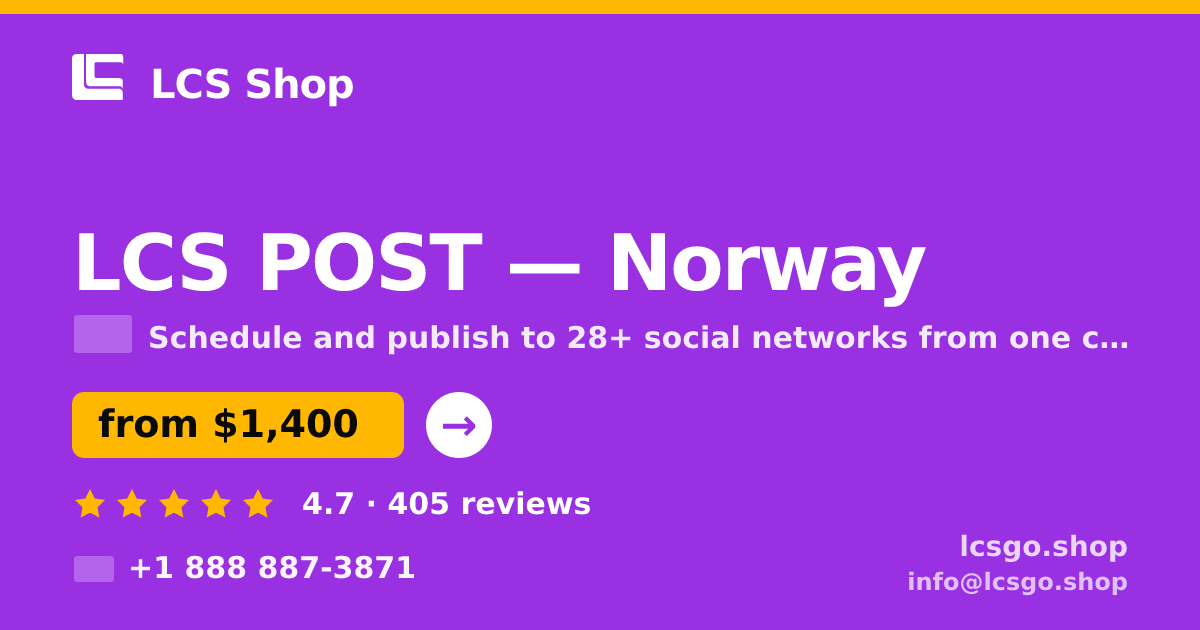 LCS POST in Norway — from $1,400/mo, rated 4.7/5 by 405 clients. LCS Shop.