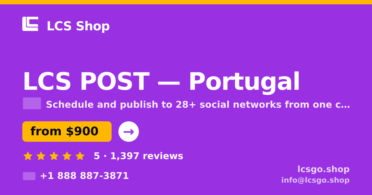 LCS POST in Lisbon — from $1,000/mo, rated 4.7/5 by 1844 clients. LCS Shop.