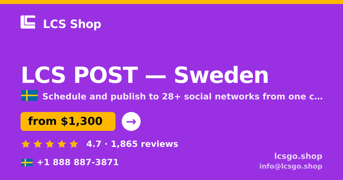LCS POST in Malmö — from $1,500/mo, rated 4.8/5 by 1345 clients. LCS Shop.