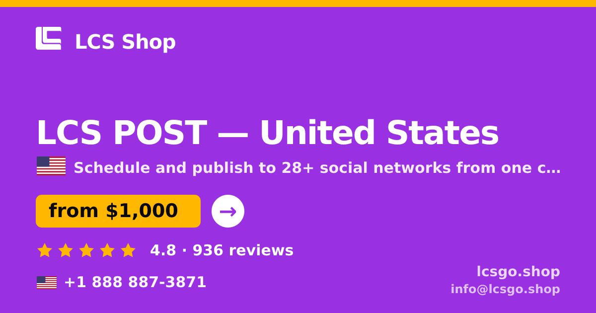 LCS POST in Dallas — from $1,000/mo, rated 4.5/5 by 3085 clients. LCS Shop.