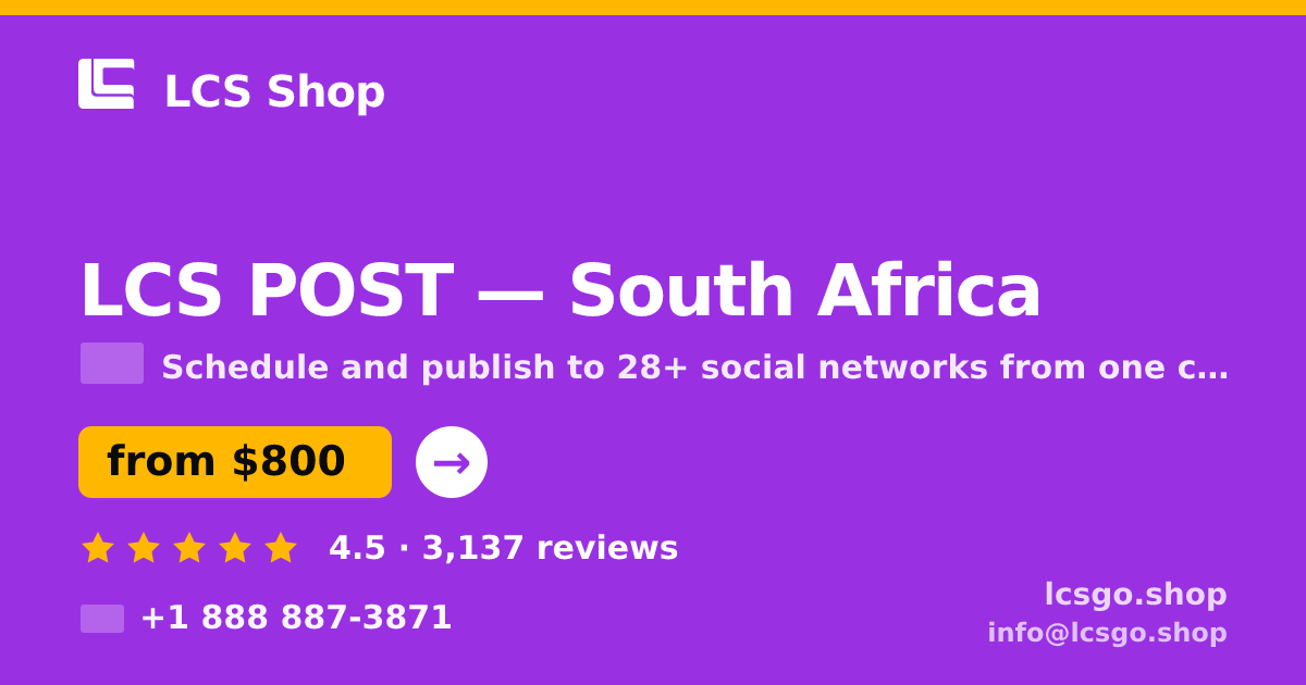 LCS POST in South Africa — from $800/mo, rated 4.5/5 by 3137 clients. LCS Shop.