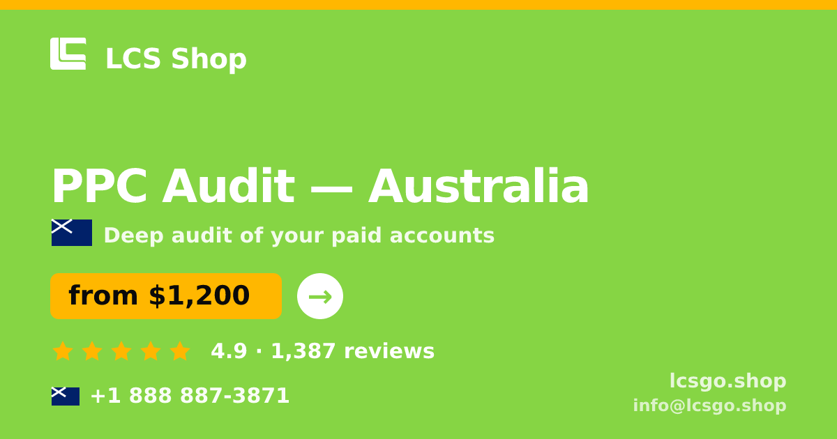 PPC Audit in Perth — from $1,200, rated 4.6/5 by 1571 clients. LCS Shop.