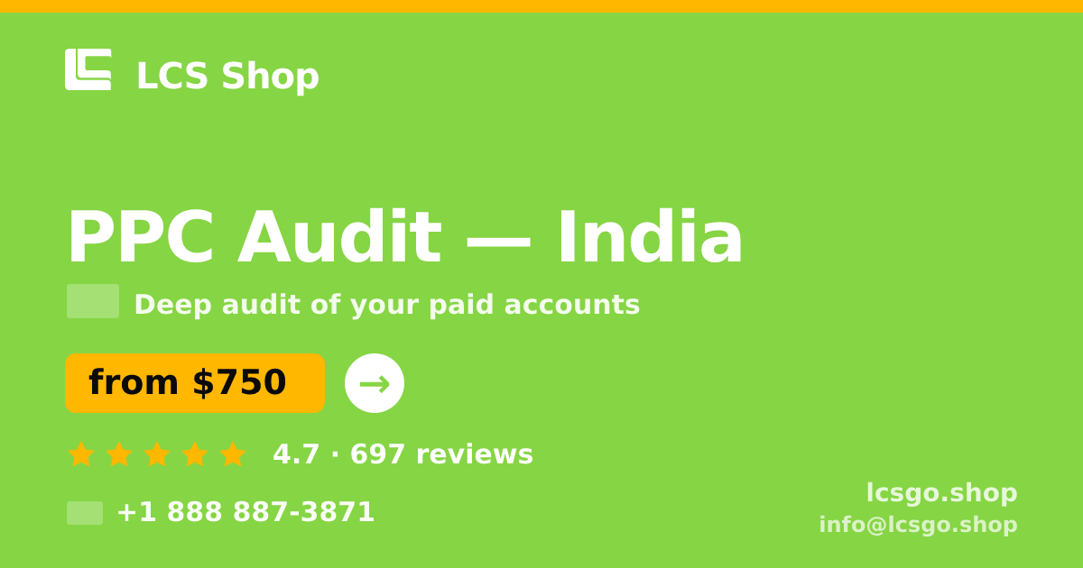 PPC Audit in Hyderabad — from $500, rated 4.5/5 by 688 clients. LCS Shop.
