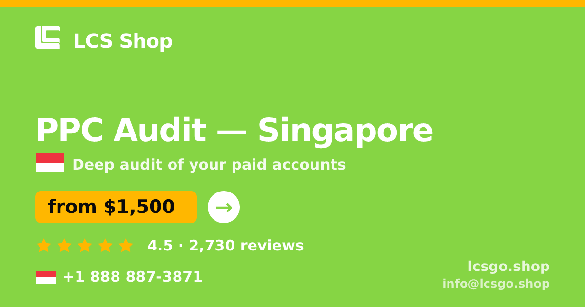 PPC Audit in Singapore — from $1,600, rated 5/5 by 2145 clients. LCS Shop.