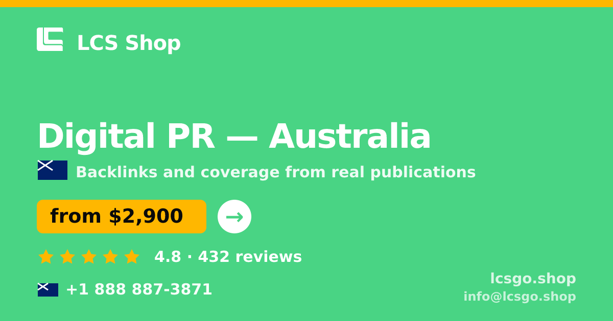 Digital PR in Melbourne — from $2,900/mo, rated 4.7/5 by 2762 clients. LCS Shop.