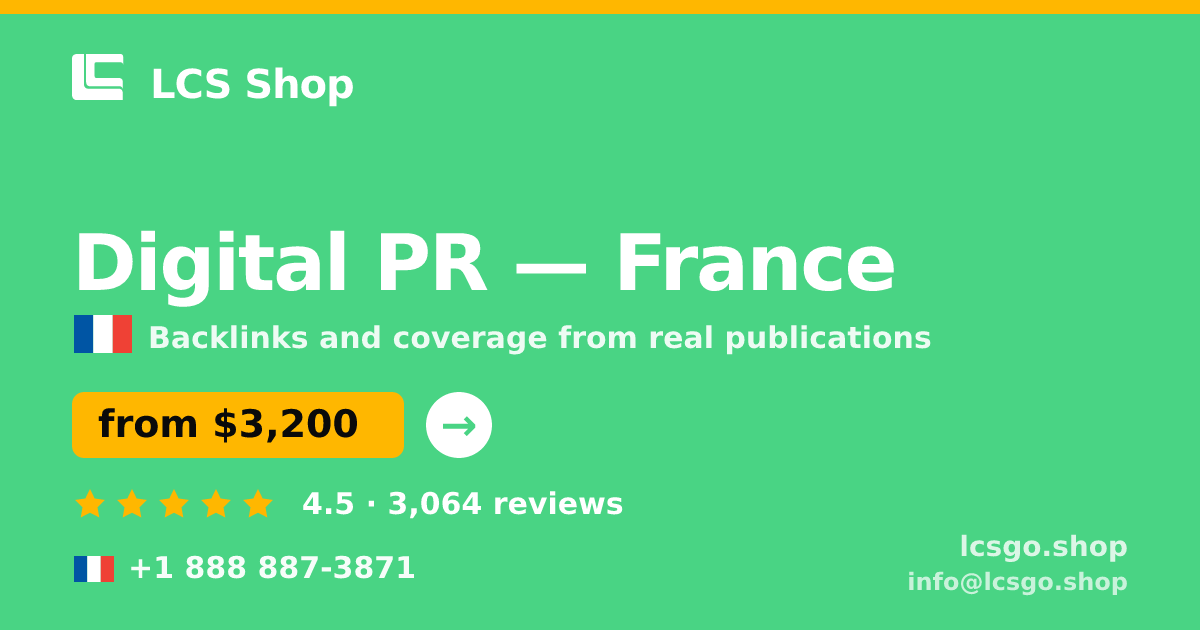Digital PR in Marseille — from $2,600/mo, rated 4.8/5 by 2757 clients. LCS Shop.