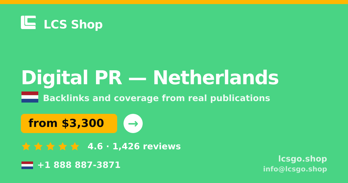 Digital PR in Rotterdam — from $3,300/mo, rated 4.5/5 by 1417 clients. LCS Shop.