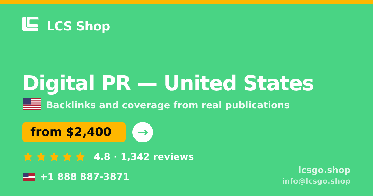 Digital PR in Dallas — from $2,500/mo, rated 4.9/5 by 2369 clients. LCS Shop.