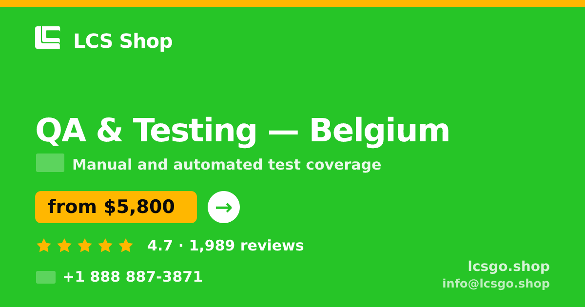 QA & Testing in Ghent — from $5,900, rated 4.9/5 by 1979 clients. LCS Shop.