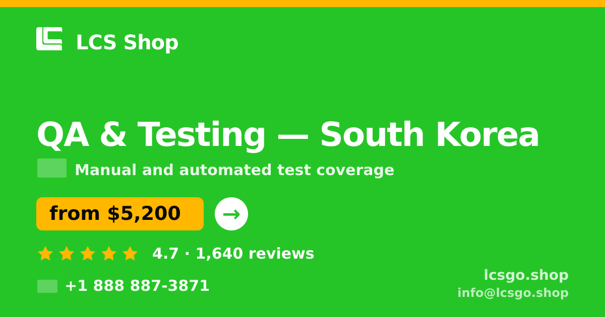 QA & Testing in Busan — from $4,500, rated 4.6/5 by 1475 clients. LCS Shop.