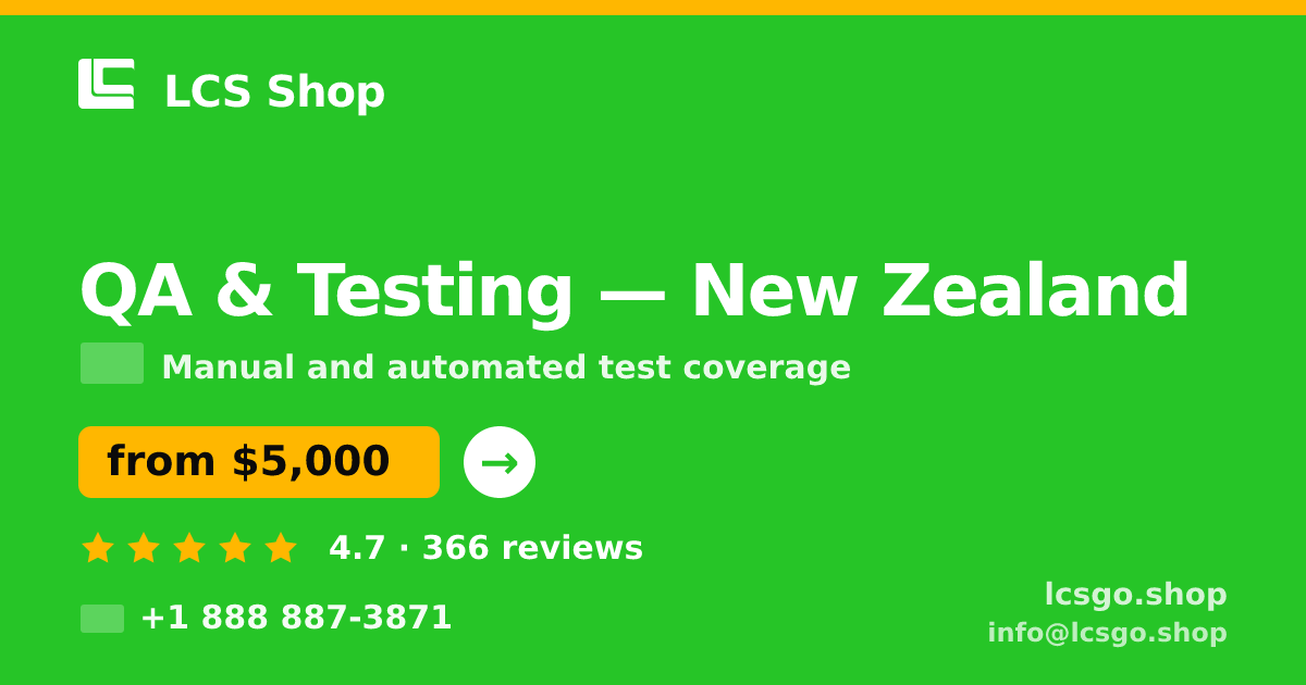 QA & Testing in Christchurch — from $5,000, rated 4.9/5 by 897 clients. LCS Shop.