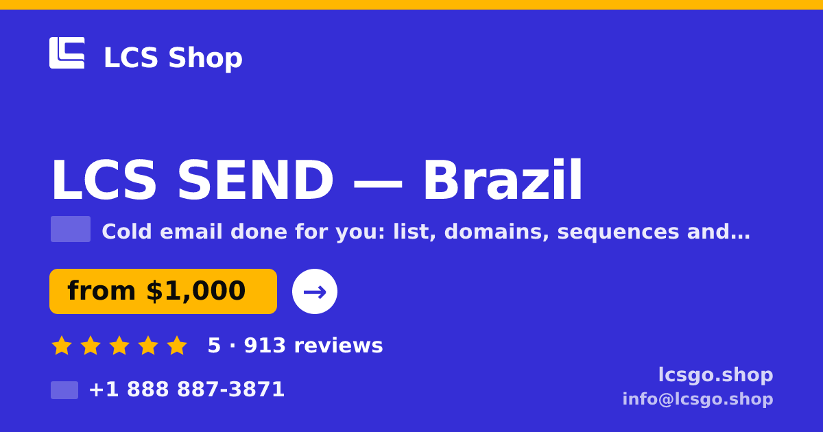 LCS SEND in Brazil — from $1,000/mo, rated 5/5 by 913 clients. LCS Shop.