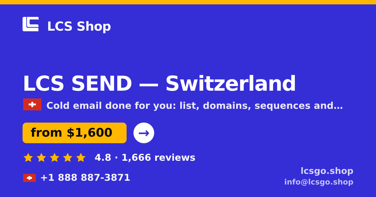 LCS SEND in Switzerland — from $1,600/mo, rated 4.8/5 by 1666 clients. LCS Shop.