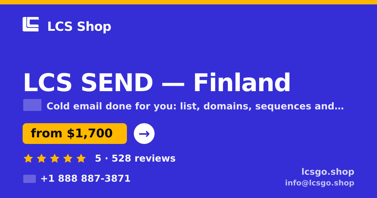 LCS SEND in Finland — from $1,700/mo, rated 5/5 by 528 clients. LCS Shop.