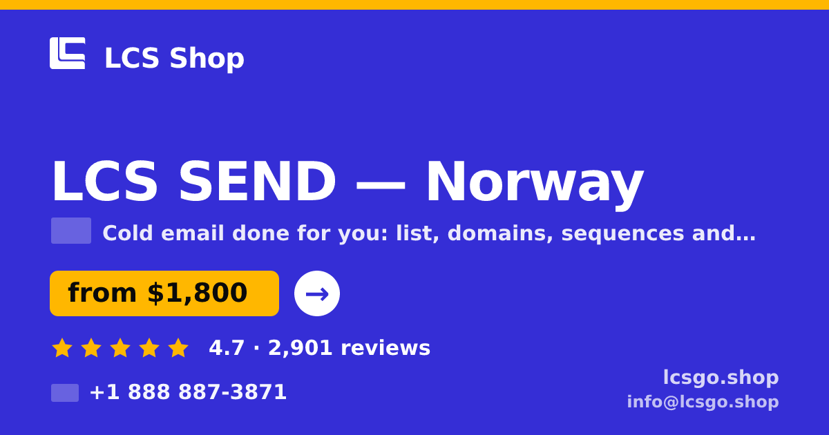 LCS SEND in Norway — from $1,800/mo, rated 4.7/5 by 2901 clients. LCS Shop.