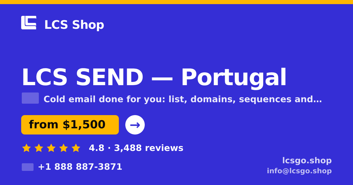LCS SEND in Portugal — from $1,500/mo, rated 4.8/5 by 3488 clients. LCS Shop.