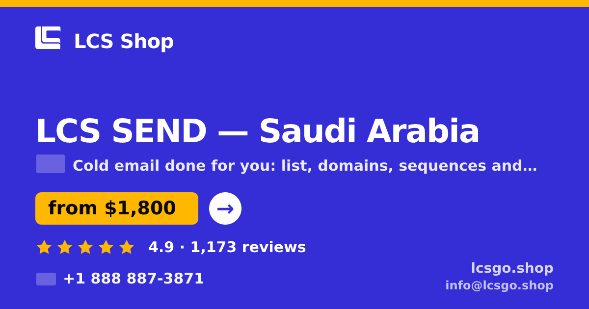 LCS SEND in Saudi Arabia — from $1,800/mo, rated 4.9/5 by 1173 clients. LCS Shop.