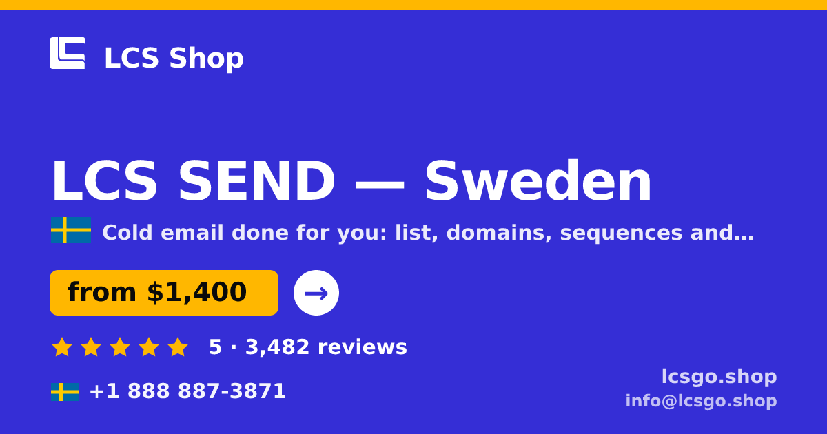 LCS SEND in Stockholm — from $2,200/mo, rated 4.8/5 by 3462 clients. LCS Shop.