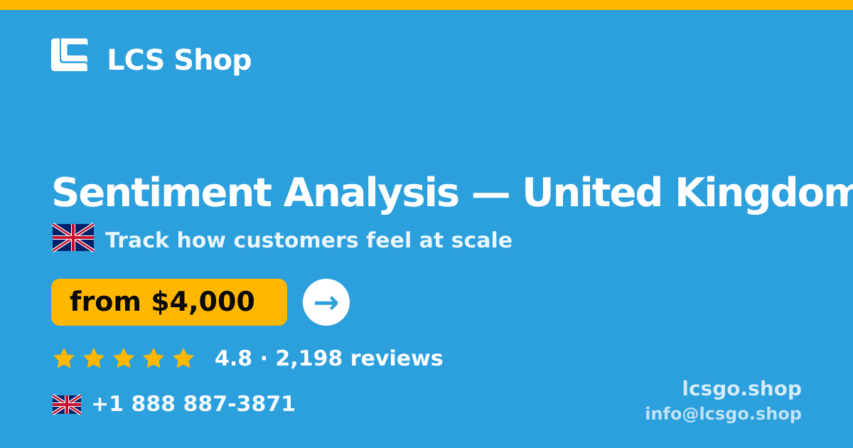 Sentiment Analysis in Birmingham — from $4,300, rated 4.7/5 by 2160 clients. LCS Shop.