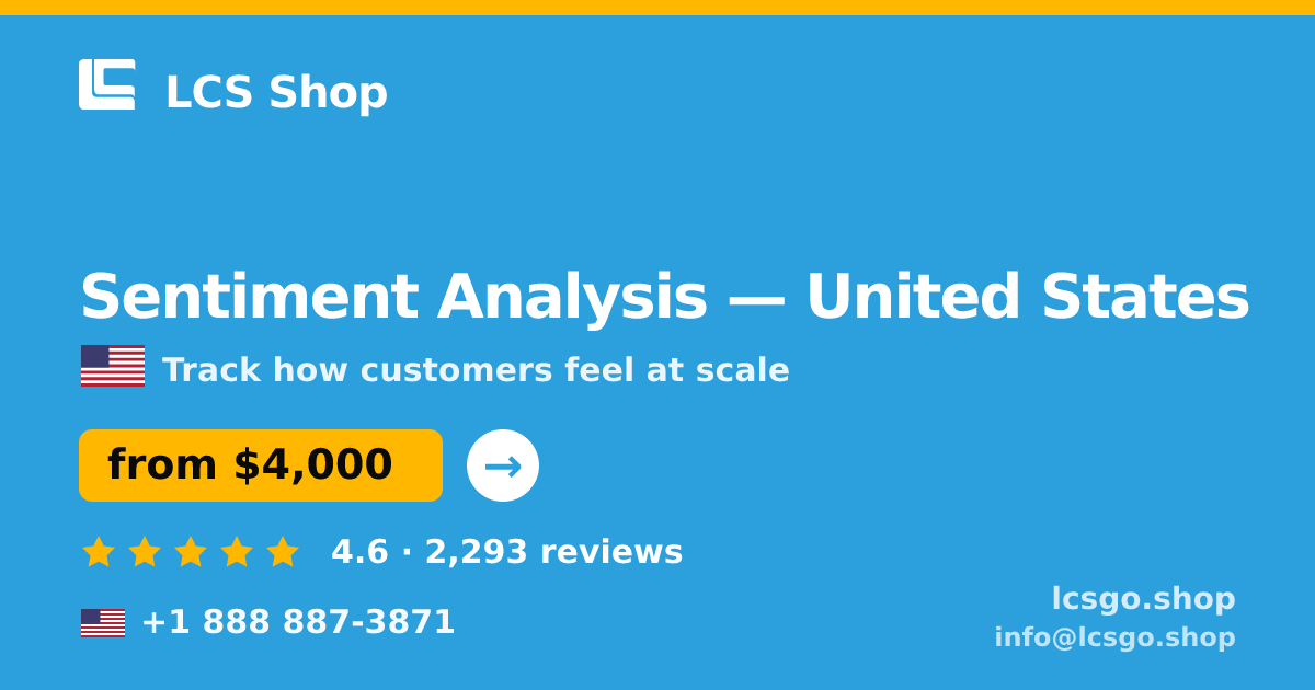 Sentiment Analysis in Nashville — from $4,800, rated 4.9/5 by 1302 clients. LCS Shop.