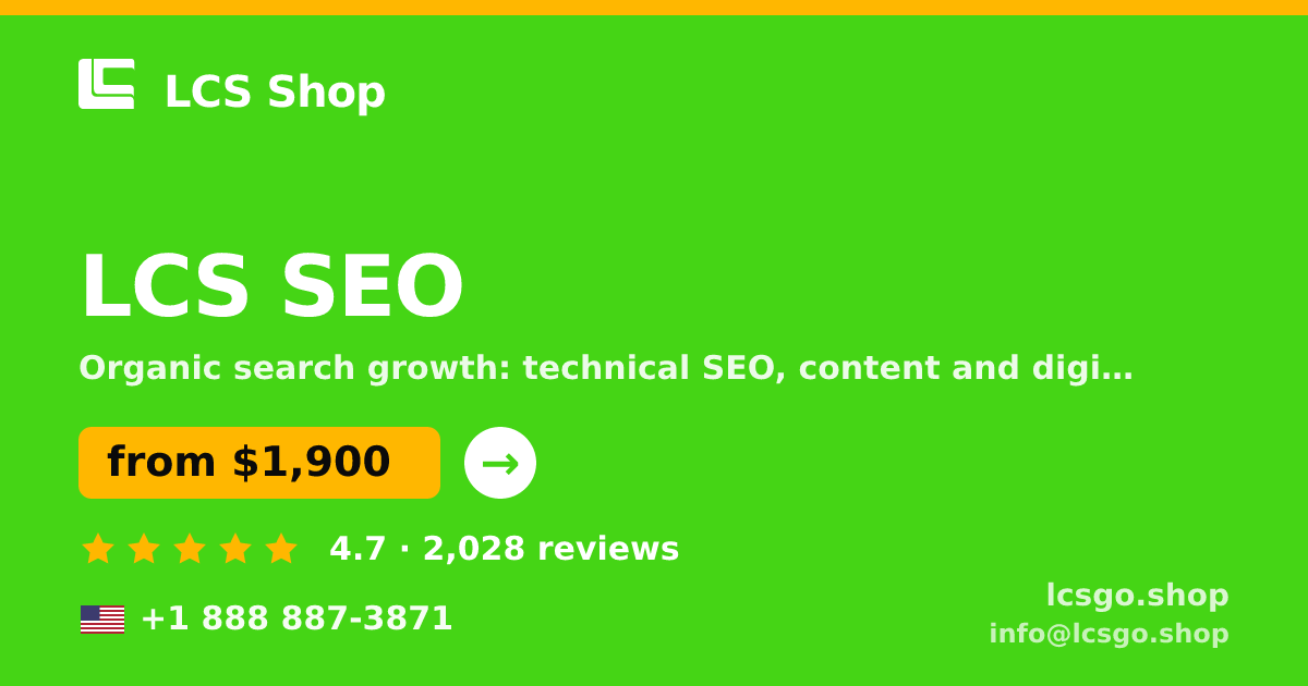LCS SEO in the USA — from $1,900/mo, rated 4.7/5 by 2028 clients. LCS Shop.
