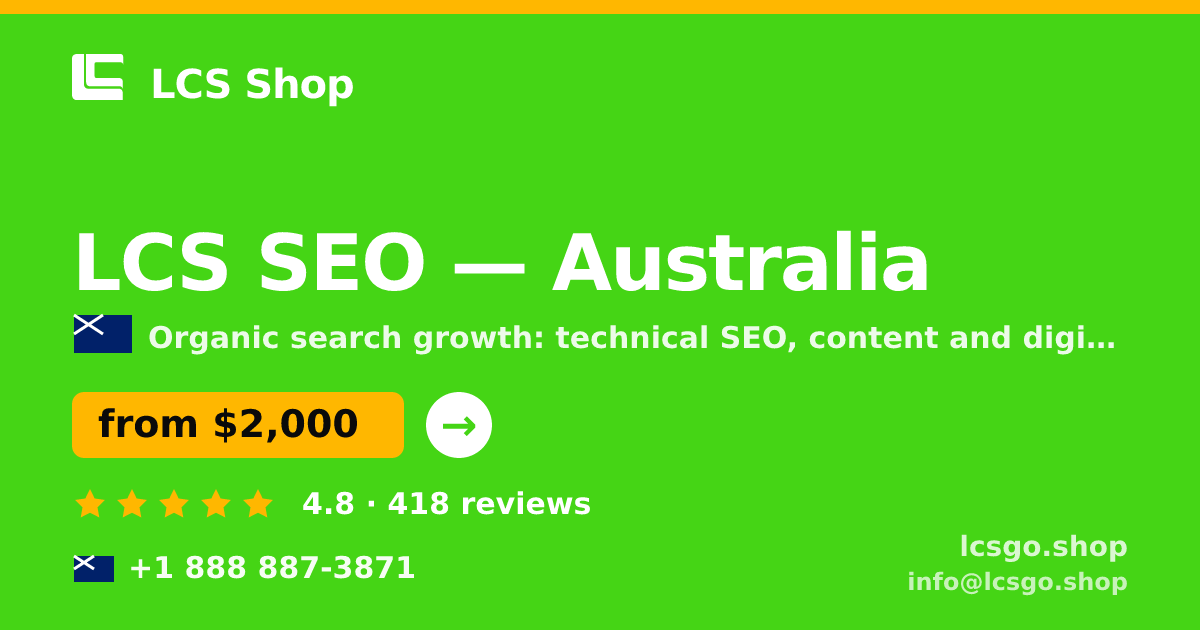 LCS SEO in Perth — from $2,600/mo, rated 4.6/5 by 2784 clients. LCS Shop.