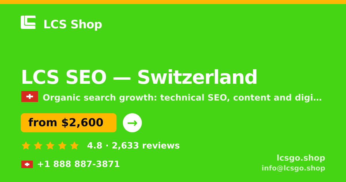 LCS SEO in Zürich — from $2,700/mo, rated 4.8/5 by 1416 clients. LCS Shop.