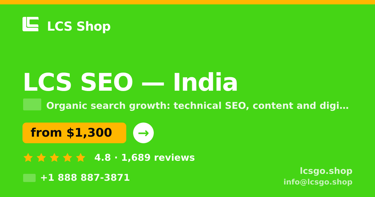 LCS SEO in Hyderabad — from $700/mo, rated 4.7/5 by 371 clients. LCS Shop.