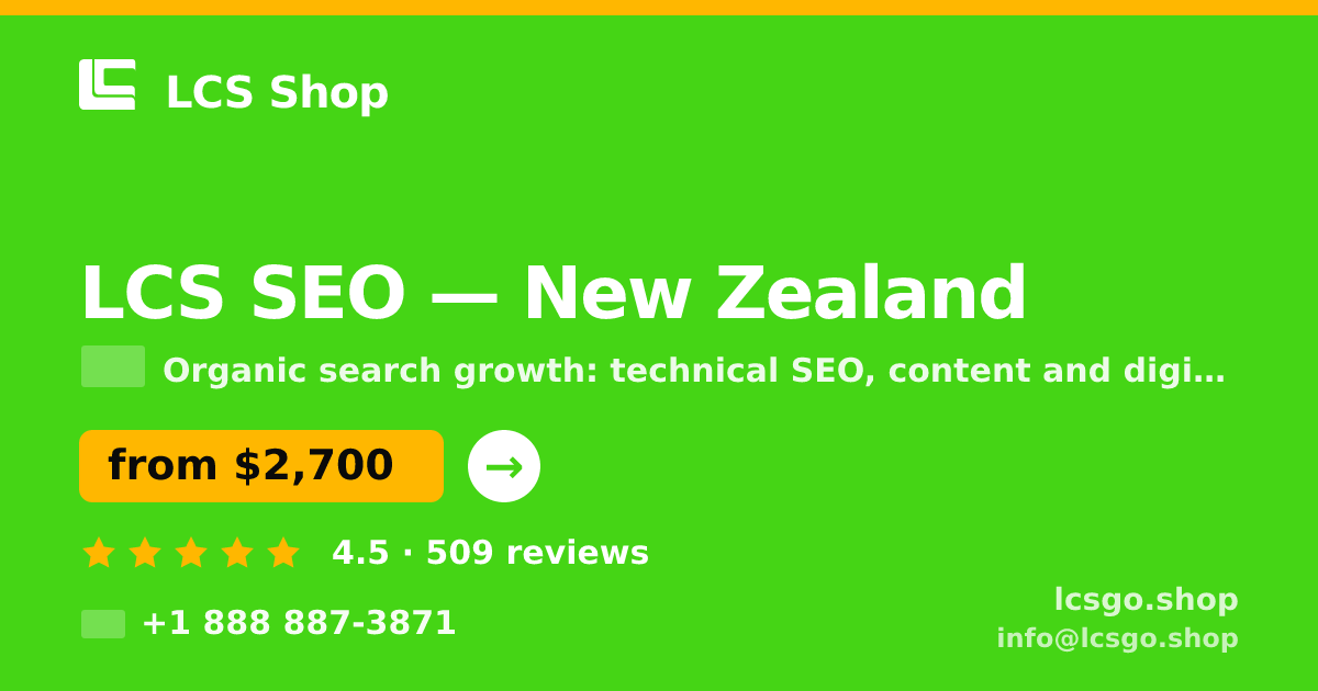 LCS SEO in Christchurch — from $2,300/mo, rated 4.7/5 by 2433 clients. LCS Shop.