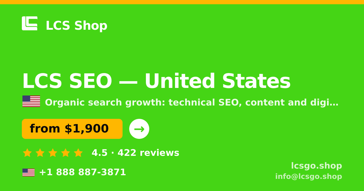 LCS SEO in United States — from $1,900/mo, rated 4.5/5 by 422 clients. LCS Shop.