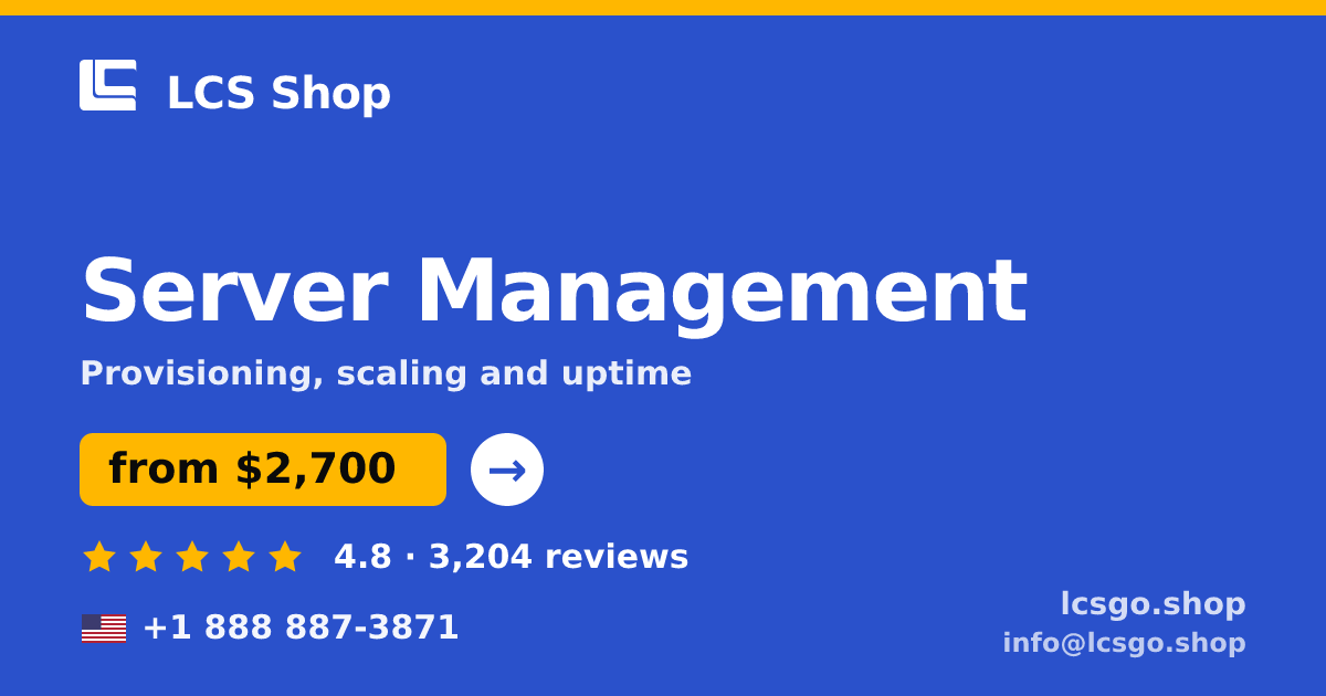 Server Management in the USA — from $2,700/mo, rated 4.8/5 by 3204 clients. LCS Shop.