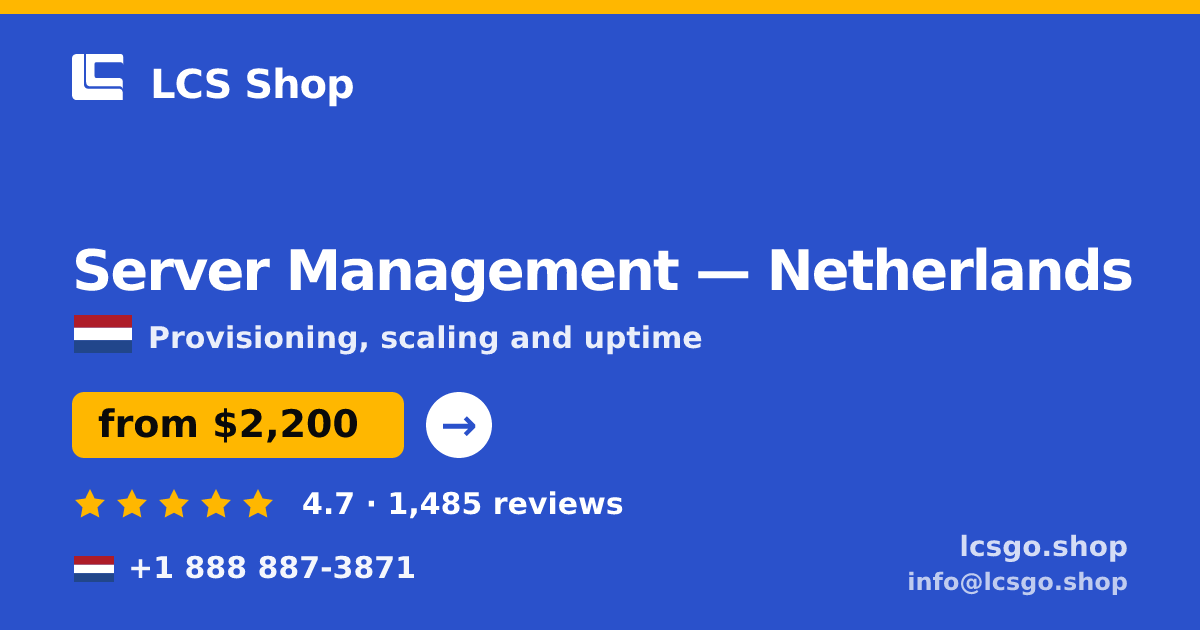 Server Management in The Hague — from $3,100/mo, rated 4.8/5 by 1242 clients. LCS Shop.